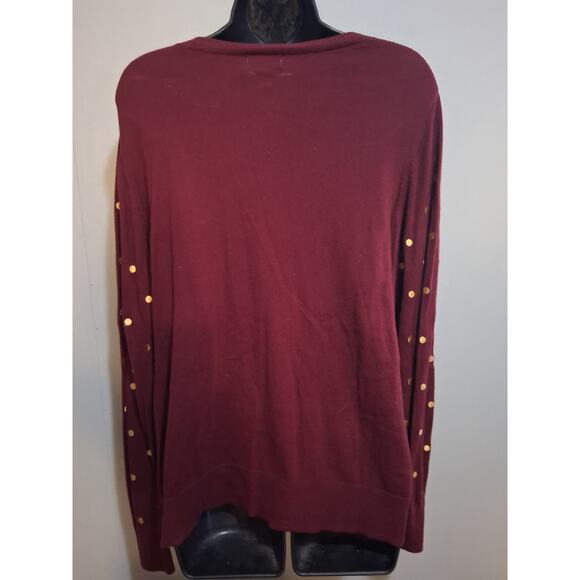 Old Navy Cardigan XL Golden Embroidered Polka-Dots Button Down Casual Preppy - Picture 5 of 11